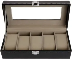 Gift Package Jewelry Display Boxes 5 Grids Faux Leather Soft Protection Organizer Watches Watch Gift Box Mens Jewellery Box Watch Box Storage scurry collide thousand downhill merchandise Case 