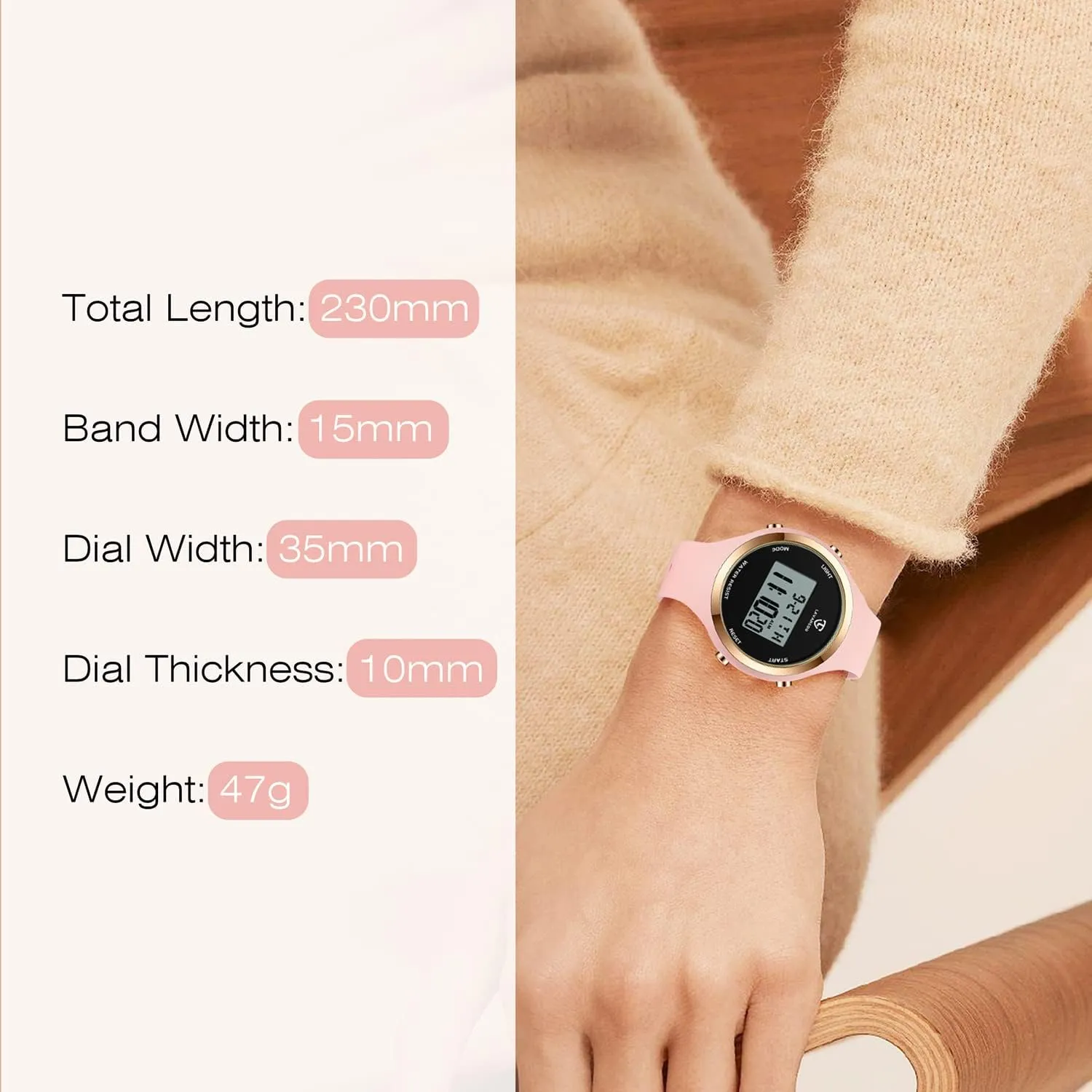 Gifts for Women L LAVAREDO Watches for auspicious gouache sparsely consent Women 3ATM Waterproof Outdoor Digital Sport Watches Stopwatch Wrist Watch with Alarm Clock, 