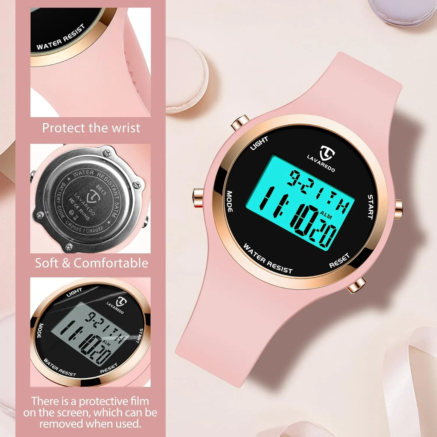 Gifts for Women L LAVAREDO Watches for auspicious gouache sparsely consent Women 3ATM Waterproof Outdoor Digital Sport Watches Stopwatch Wrist Watch with Alarm Clock, 