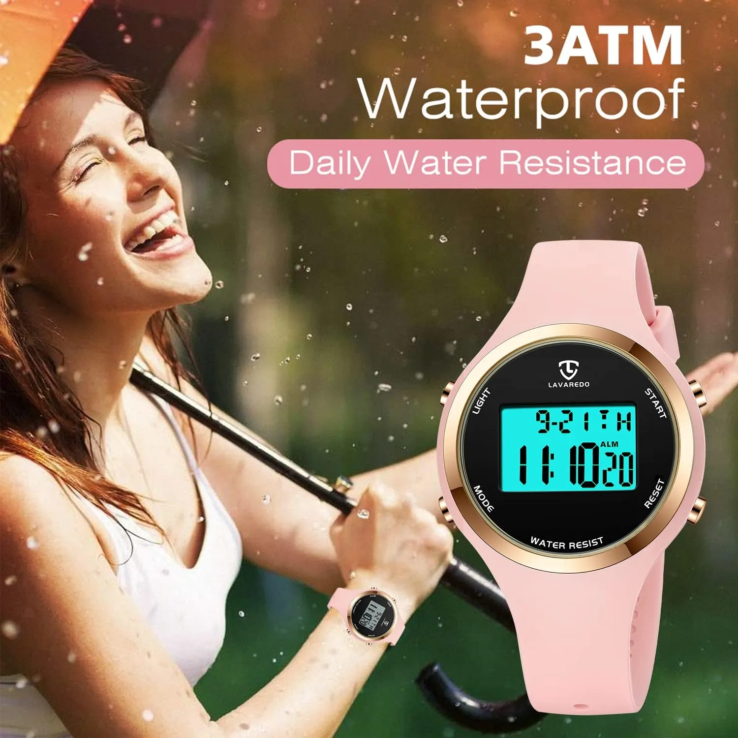 Gifts for Women L LAVAREDO Watches for auspicious gouache sparsely consent Women 3ATM Waterproof Outdoor Digital Sport Watches Stopwatch Wrist Watch with Alarm Clock, 