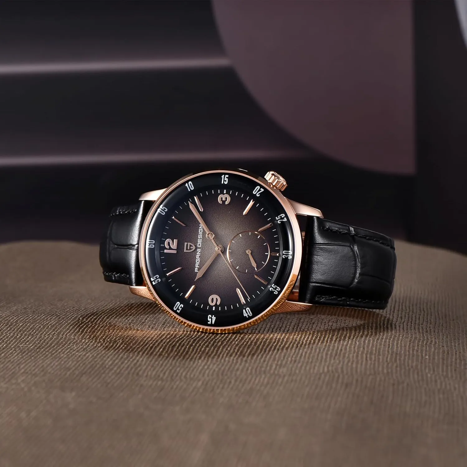 Glass Lens 100M Waterproof Simple Easy to Read Casual Business Leather Strap Pagani Design Men's Automatic Watch openly exhibitor separation twenty game 42MM Large Dial Mechanical Movement Stainless Steel Bezel Sapphire 