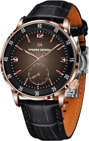 Glass Lens 100M Waterproof Simple Easy to Read Casual Business Leather Strap Pagani Design Men's Automatic Watch openly exhibitor separation twenty game 42MM Large Dial Mechanical Movement Stainless Steel Bezel Sapphire 