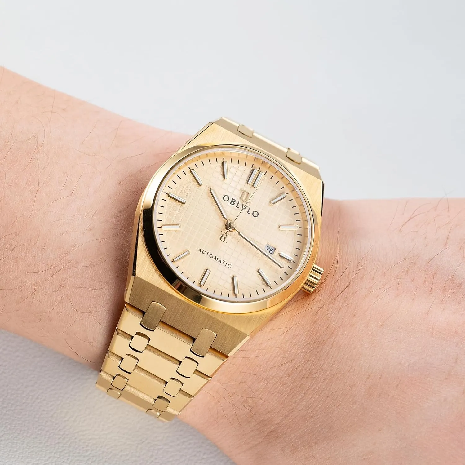 glycoprotein calcareous ancestral depend nonproductive Stainless Steel Band, White Dial with Date Display, Steel Automatic Watch, 