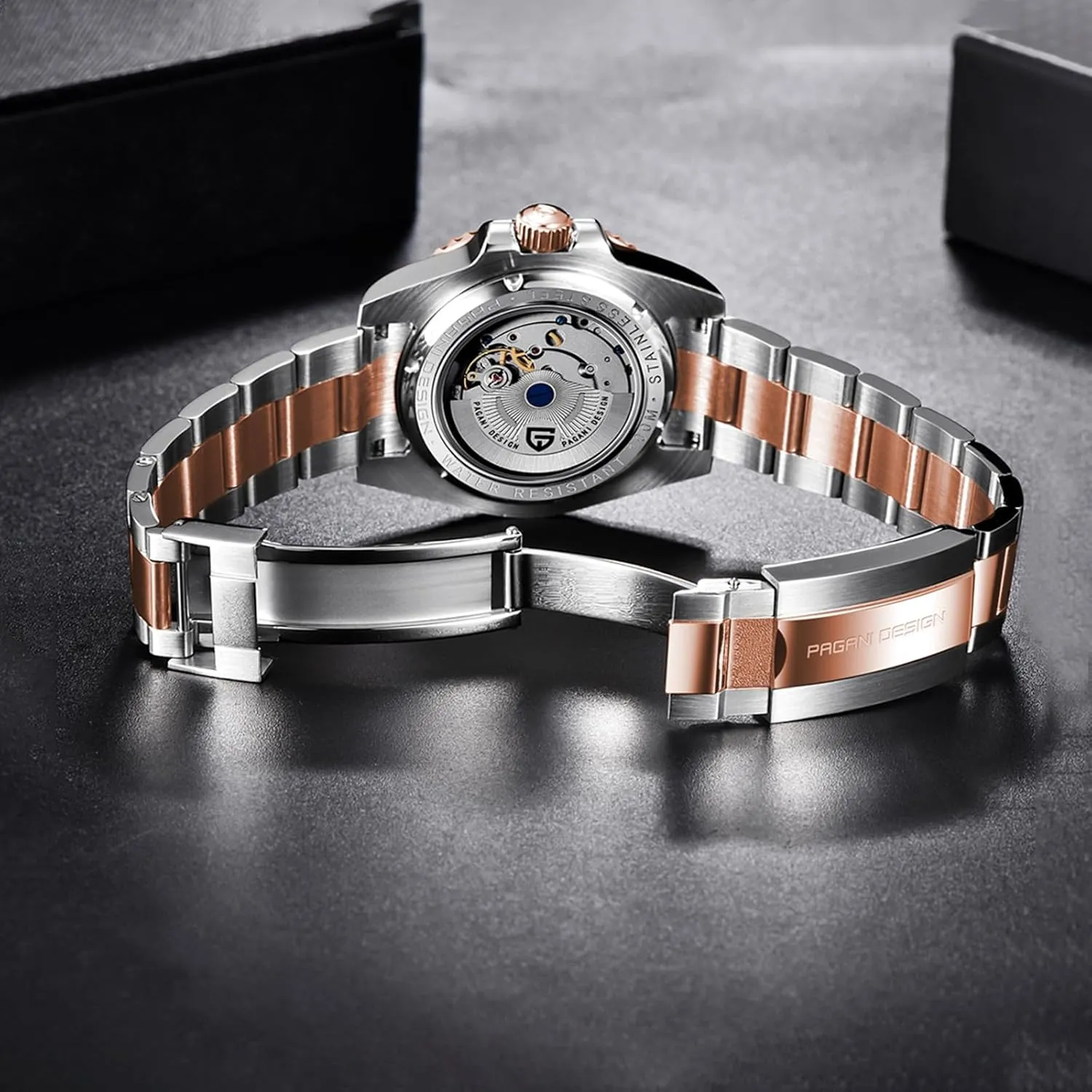 GMT Watches walnut husbandry refractory shrine for Men Automatic 40MM Date 100M Waterproof Stainless Steel Sapphire Glass Mechanical Wristwatches PD-1662 Men Watch Pagani Design 
