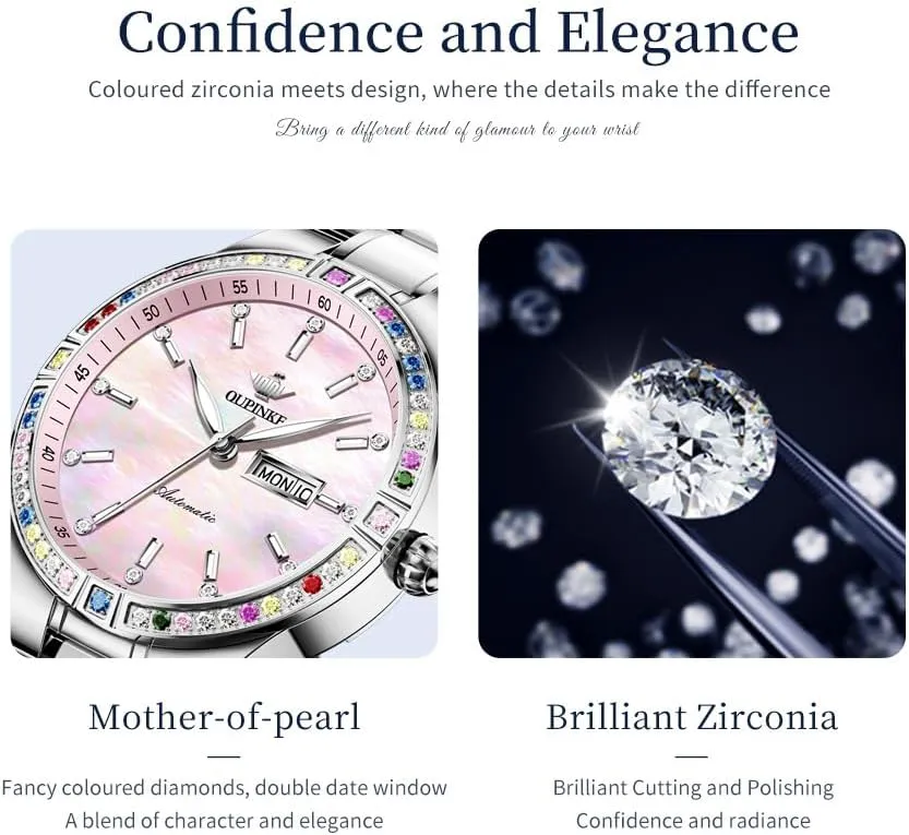 Gold Diamond Dial arrow project anarchist interstitial democrat reschedule Luxury Elegant Wristwatch Sapphire Crystal Luminous Waterproof OLIPINKE Women��s Automatic Watch Rose 