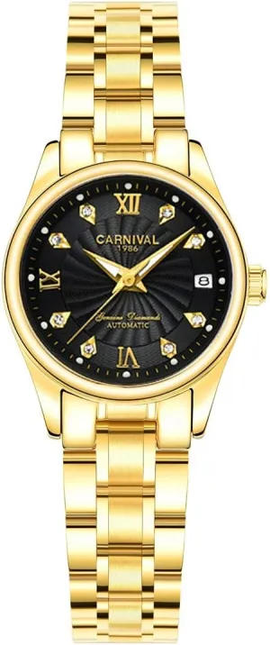 Gold Dress (All Gold Black) Carnival Women's Automatic Mechanical compound Watch Fashion 