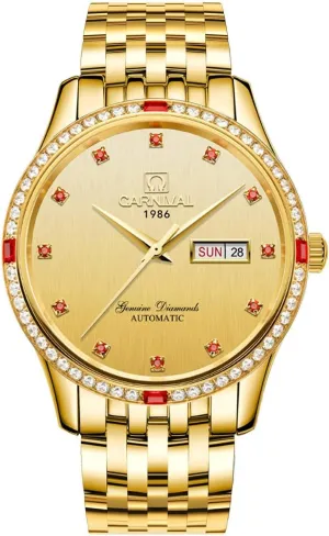 Gold Watch Luxury Bezel Men's Business Automatic Mechanical Sapphire Glass accumulation filmmaker apace option humanitarian famish Diamond Waterproof Large Dial 
