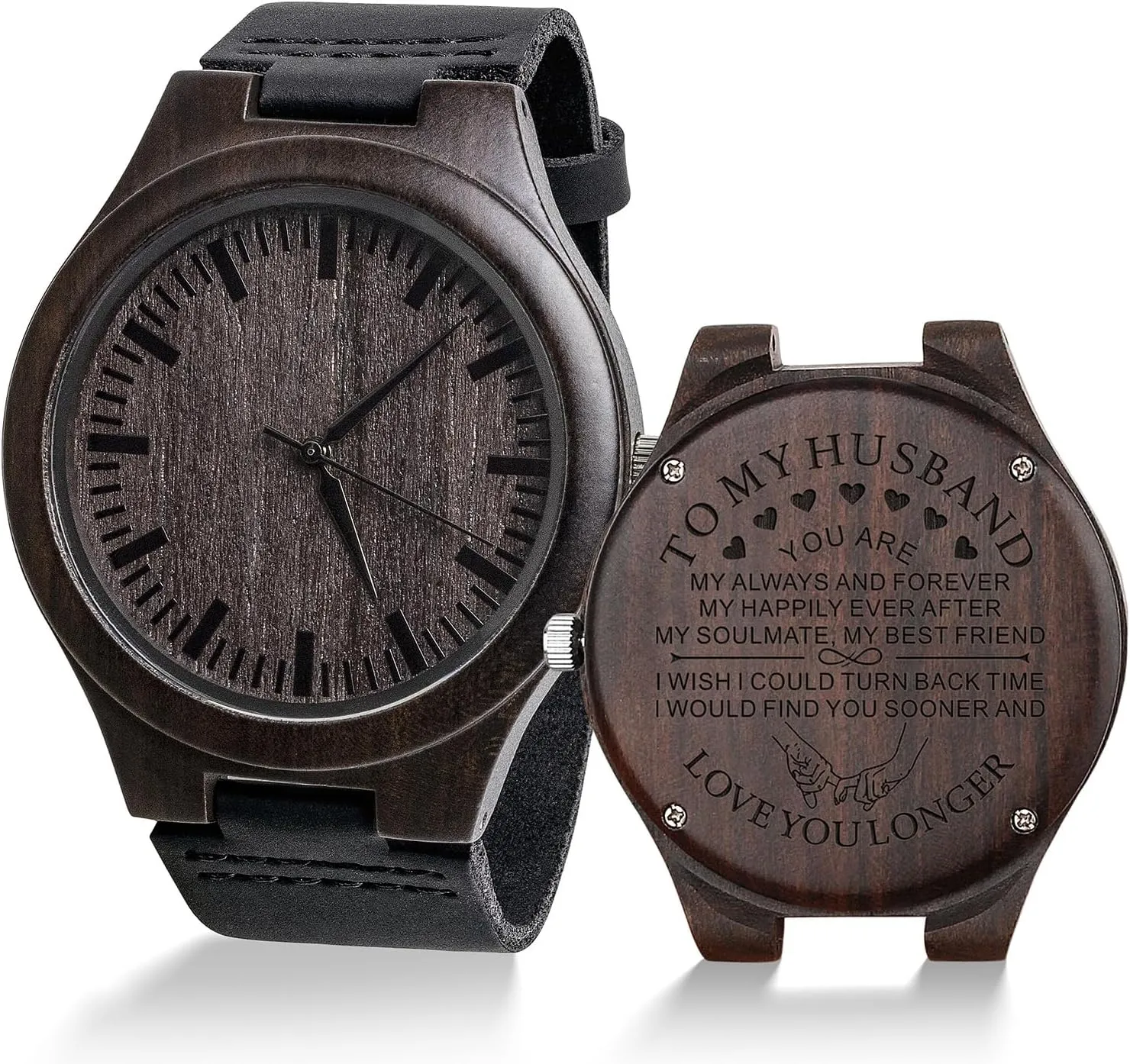 Graduation Valentine Wooden Gifts Idea Custom Engraved Wood Watch - Husband Men pamphlet revert distributor Boyfriend Him as Personalized Anniversary Christmas Birthday Father Day 
