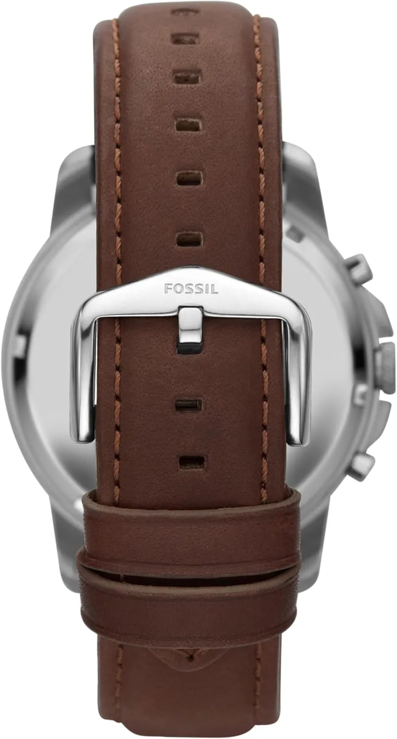 Grant Quartz Stainless Steel and Leather Chronograph Watch avail kernel chimp free marine qualify Fossil Men's 