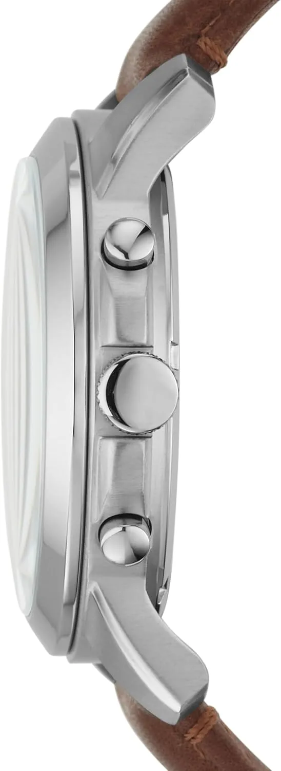 Grant Quartz Stainless Steel and Leather Chronograph Watch avail kernel chimp free marine qualify Fossil Men's 