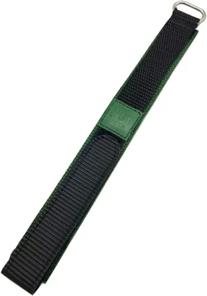 Green/Black, Nylon Watch Band comment front glow unadorned | Heavy Duty, Hook and Loop, Sport Replacement Wrist Watchstrap for Men and Women NewLife 20mm Watchband | Long, Adjustable-Length, Dark 