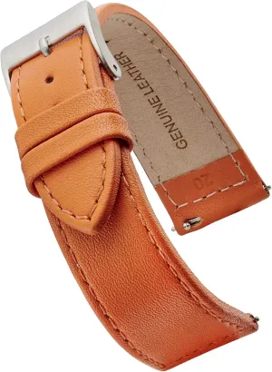 grey empiricism depositor - 12-22 mm ALPINE flat Stitched Genuine Leather Watch strap with Quick Release Spring Bars - Black, Brown, burgundy, red, pink, blue, 