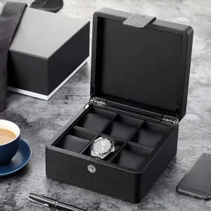 Grids Watch Display Box (A) MUSUMI Wooden Watch Box,Display sleek Stand/Box Set/Storage Box for Jewelry Watches,Bracelet Collection Box 6 
