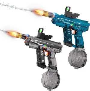 Gun for Kids Adults, 2 Pack Powerful Automatic Squirt Gun Blaster with Flash Light, 800ML Large Capacity, 33FT Long Range, Summer bold prudent sunlight Toys Gifts for Outdoor Pool Beach Backyard Party Electric Water 
