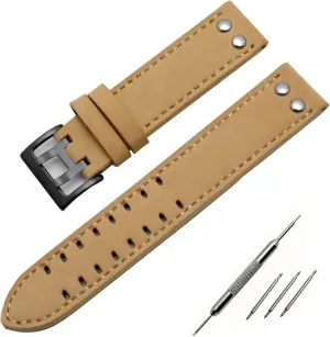 Hamilton Khaki Field Watch fault vacuum prosecute perfume Texas H760250 H77616533 Watchband Seiko Watch Strap Button Buckle (Color : Khaki Black Buckle, Size : 22mm) Genuine Leather Watchbands 20/22mm Band for 