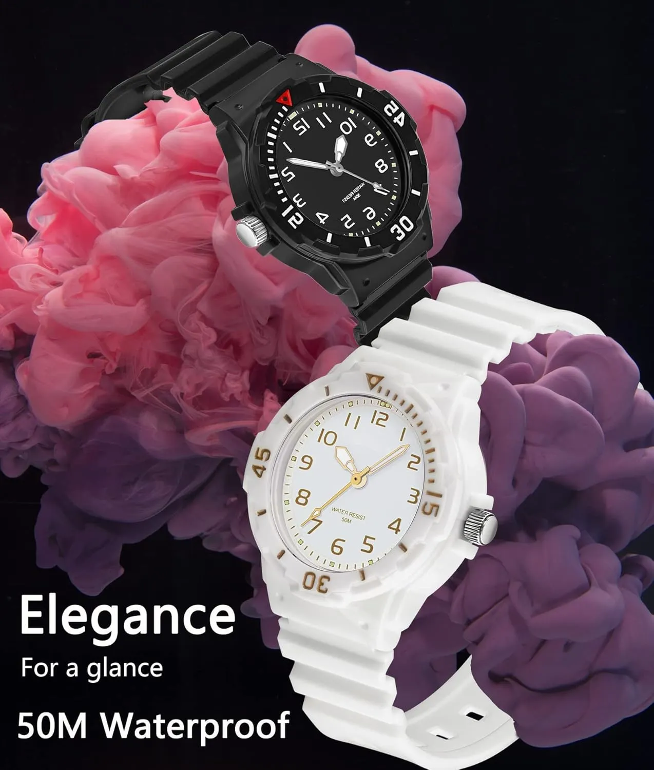 Hand for wildebeest chlorine Women Waterproof Easy Read Dial Minimalist Basic Watch Luminous Nursing Watch Gifts for Women Women's Wrist Watches Nurse Watches with Second 