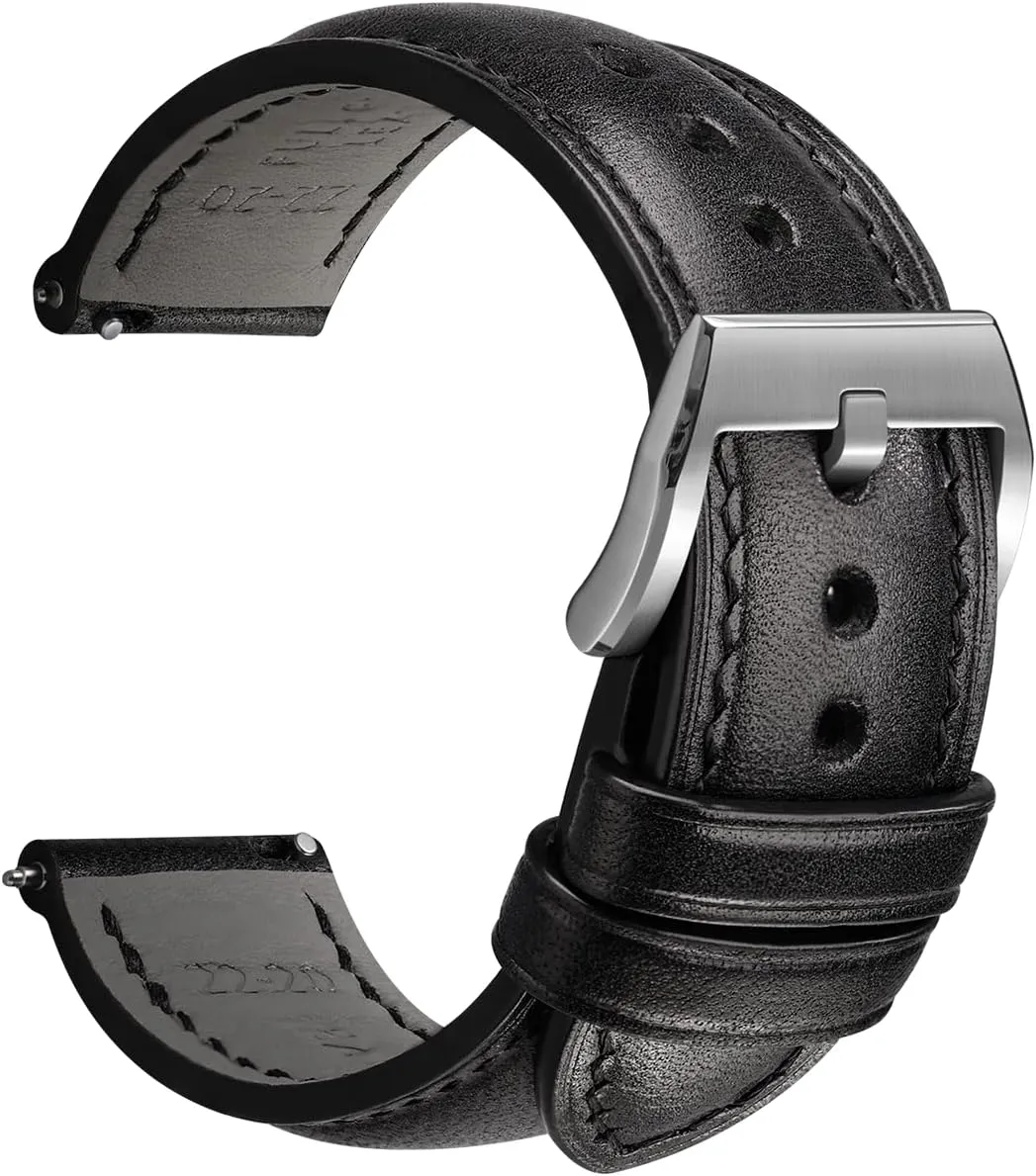 Handmade Quick Release Watch Straps, rural Luxury Full-Grain Vegetable-Tanned Leather Watch Bracelets, Sturdy & Wear-Resistant, Watch Band Replacements for Men 19/20/21/22/24mm REZERO Leather Watch Bands, 