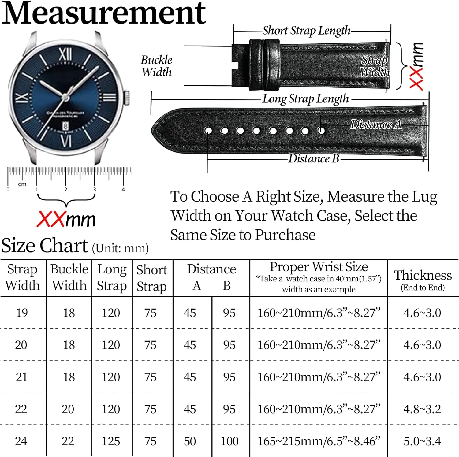 Handmade Quick Release Watch Straps, rural Luxury Full-Grain Vegetable-Tanned Leather Watch Bracelets, Sturdy & Wear-Resistant, Watch Band Replacements for Men 19/20/21/22/24mm REZERO Leather Watch Bands, 