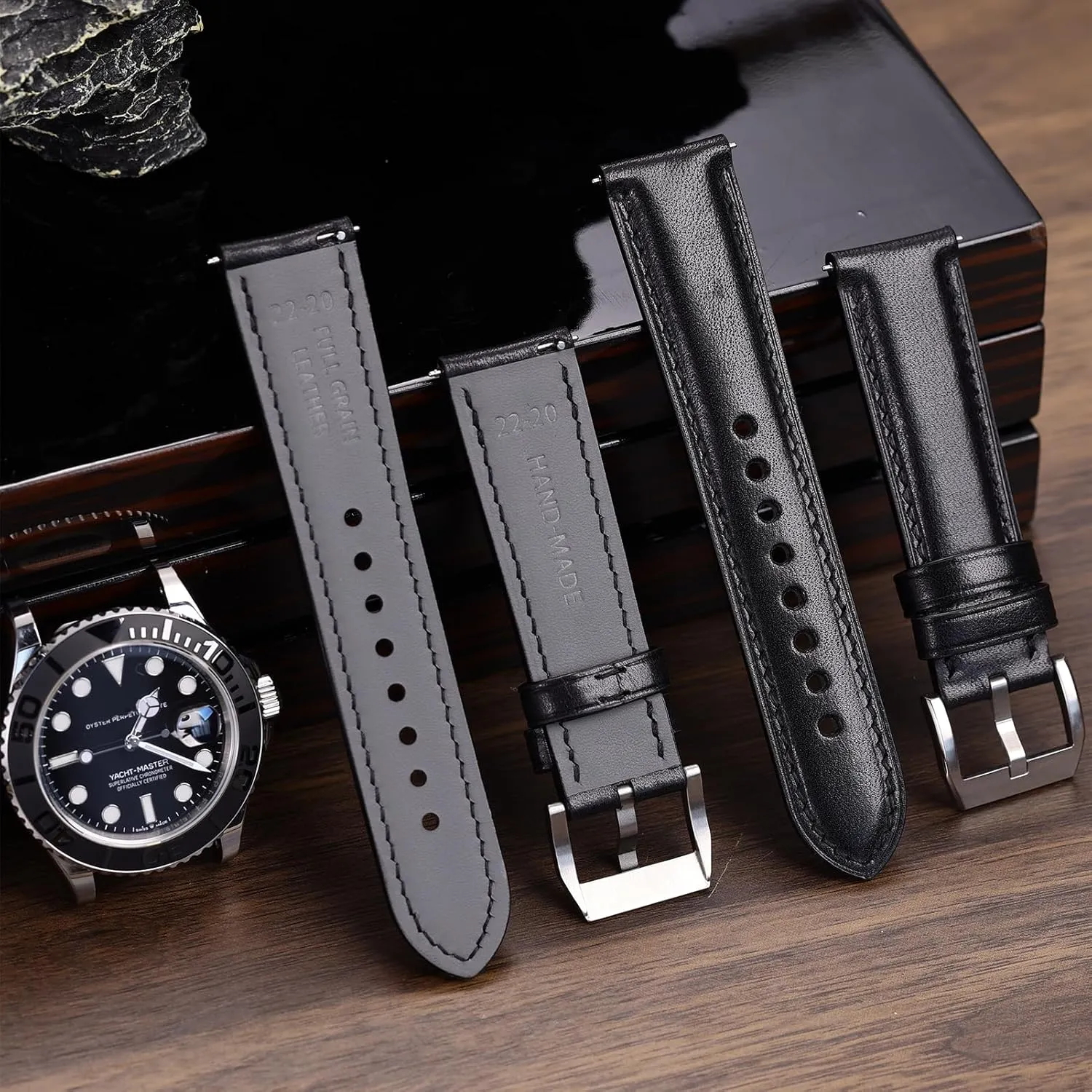 Handmade Quick Release Watch Straps, rural Luxury Full-Grain Vegetable-Tanned Leather Watch Bracelets, Sturdy & Wear-Resistant, Watch Band Replacements for Men 19/20/21/22/24mm REZERO Leather Watch Bands, 