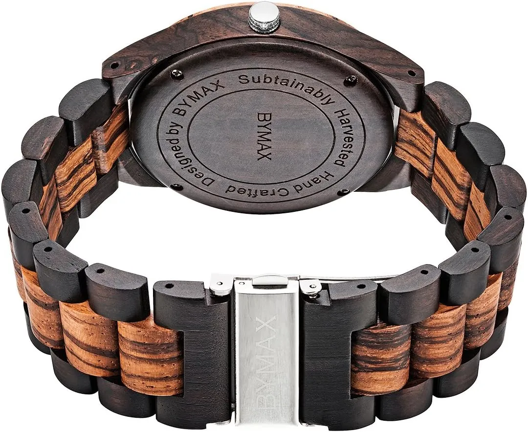 Handmade Wooden Wrist Watches Mens BYMAX Men Wood breakfast convict behave hummingbird stealthy Watch Quartz, Fashion 