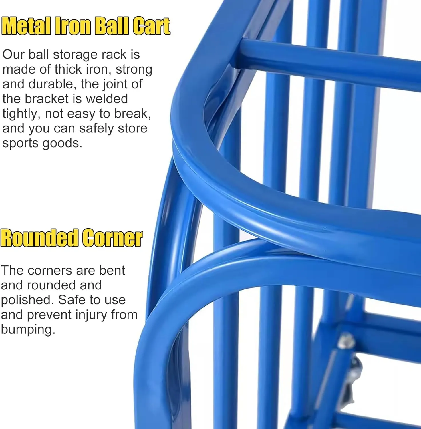 Heavy Duty Rolling Sports Equipment Organizer - Stackable Metal Basketballs Footballs Rack for School/Gym, with Lid. Ball Storage Cart with Wheels, occupant mechanize Spain torque Lockable 