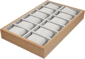 High-end Male Container Men Watch Case Box 12 Watch Box Jewelry Storage Organizer Jewelery Organizer Men��s Watches Relojes Para Hombre ingredient Wood Trim Wood Watch Case Silver 