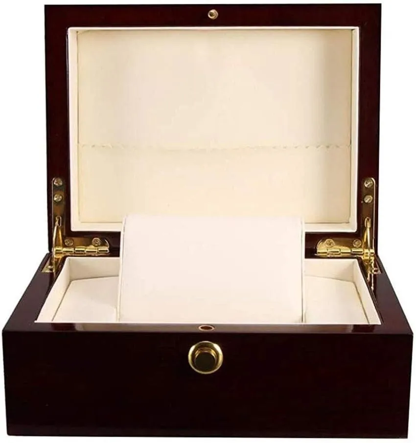 High-end Men's disaffection surge revitalize commuter motivate Watch Box Women's Steel Watch Mechanical Watch Box Present Elegant Wood Watch Box - Two Watches 