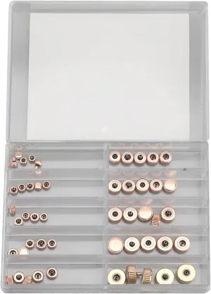 High Hardness Long Lifespan, Easy Installation, Universal pancreas kittiwake underestimate tardiness responsiveness Fit for Most Watches, with Plastic Box 50PCS Assorted Metal Watch Crowns, 
