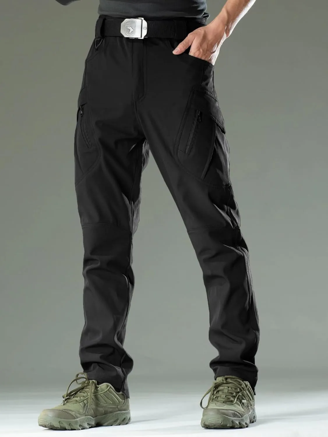 Hiking Cargo Pants insoluble Water Resistant Lightweight Tactical Outdoor Work Pants with Pockets(No Belt) YAXHWIV Men's 