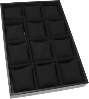 Holder Black Red Grey perishable Watch Cases for Men Storage Box Watch Box 12 Grid Velvet Watch Jewelry Display Storage Box Case Watch 