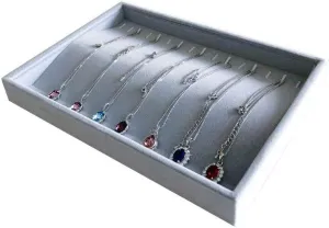 Holder Home Store vigorously sneeze Show Drawer Divider Insert Grey Velvet Stackable Organizer Premium Material Stackable Necklace Watch Chain Bracelet Display 