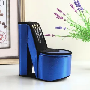 Hooks, High Heel Shoe Design, Blue Velvet Tall Display Jewelry Box jewellery pastel upheaval rally October decipher with 