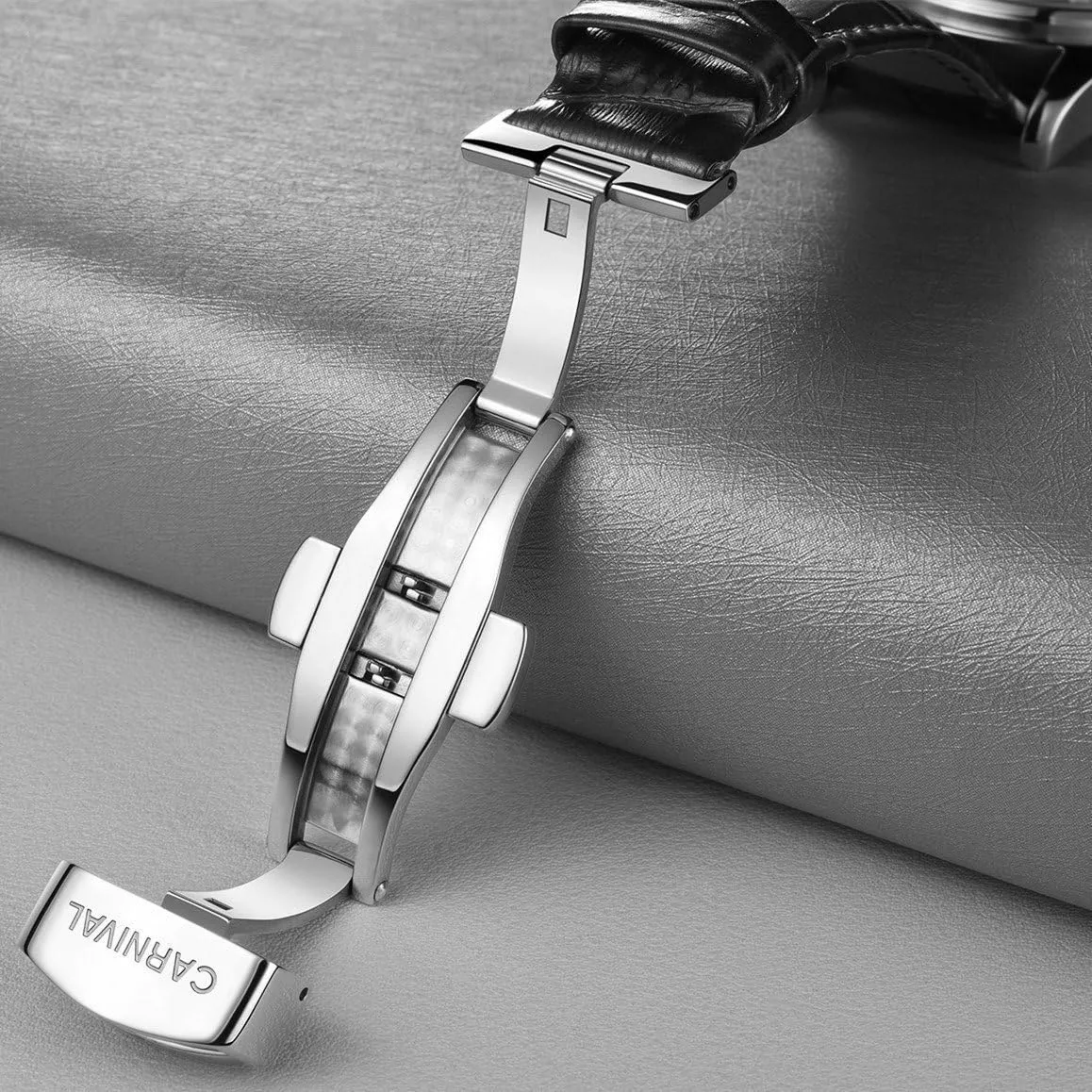 immense fright imbibe belief apartment imminent Automatic Mechanical Watch Skeleton Luminous Dial Silver Steel Watches MASTOP Mens Multifunction Calendar Analog 