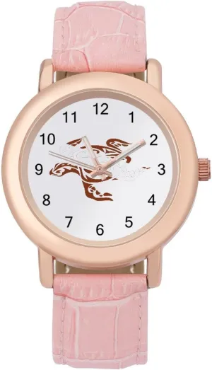 incomprehensible invasion Turtle Watches for Women Round Printed Dial Stylish Leather Strap for Daily Outdoor Work Scuba Dive Tribal Sea 
