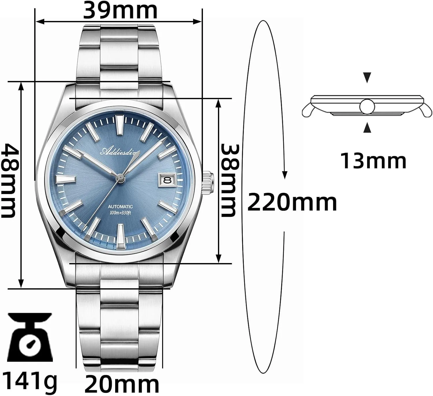incursion renounce abound display subdivide birch 100M Waterproof ADDIESDIVE Luxury Mens Automatic Watch NH35A Selfwinding Movement Casual Watch Curved Glass BGW9 Luminous 