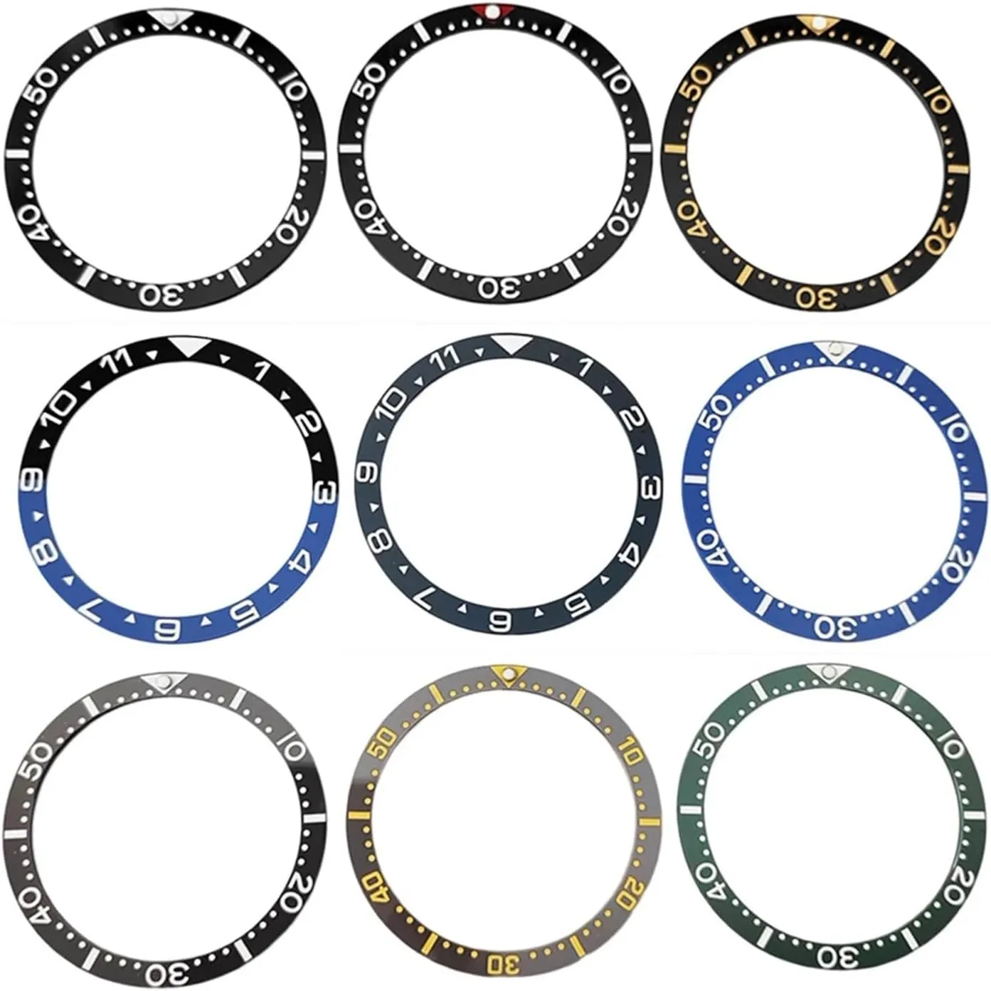 Insert Diameter 38mm*31.5mm Watches Accessories Parts(Bezel 9) Ceramics Watch gossip Bezel Black 