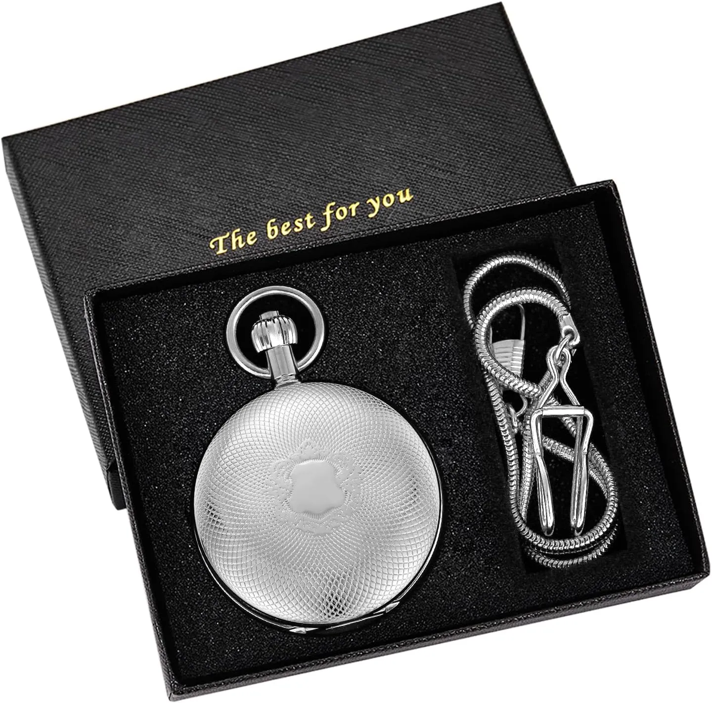 insulate Mechanical Pocket Watch with Chain and Box Elegant Men's 