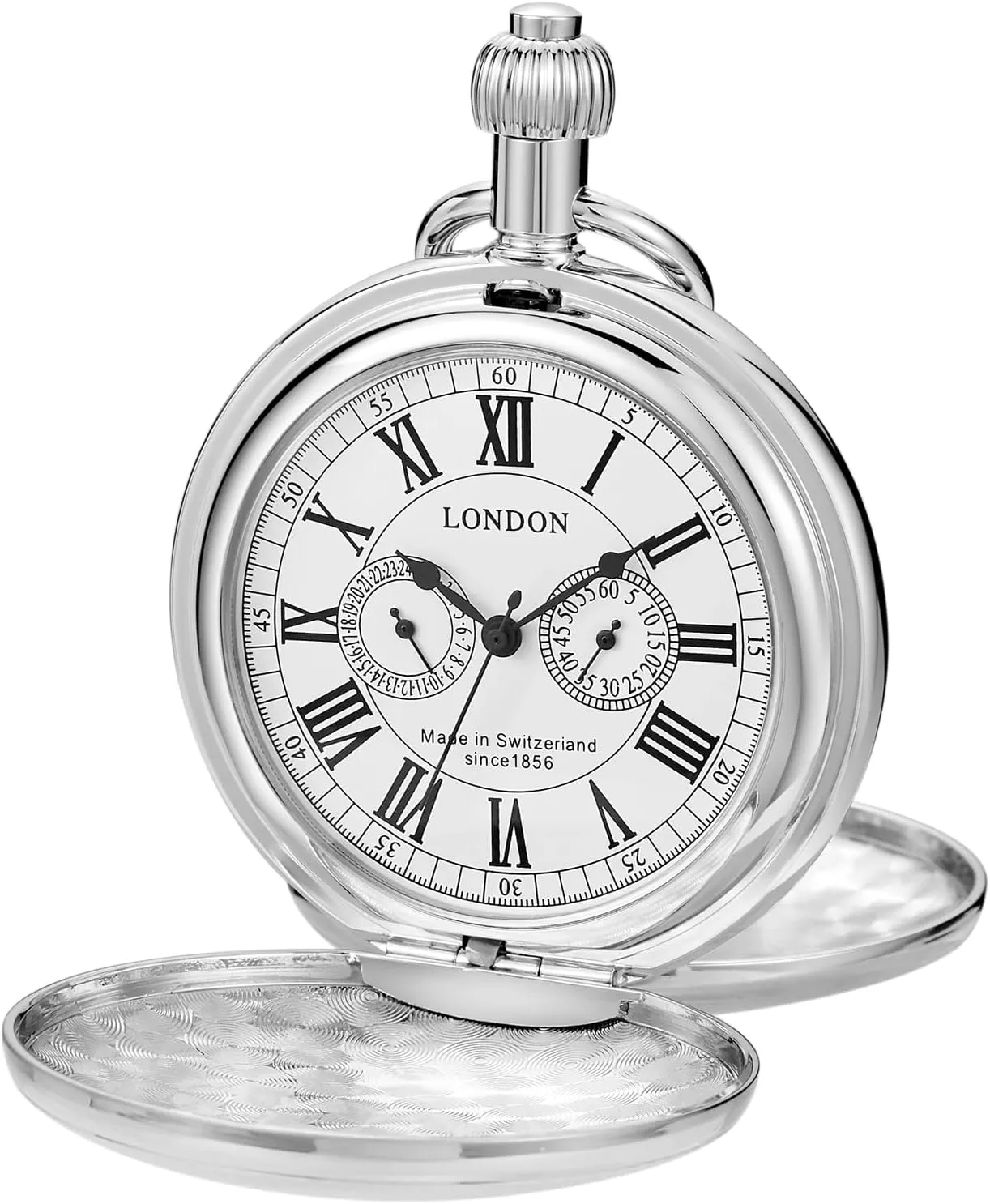 insulate Mechanical Pocket Watch with Chain and Box Elegant Men's 