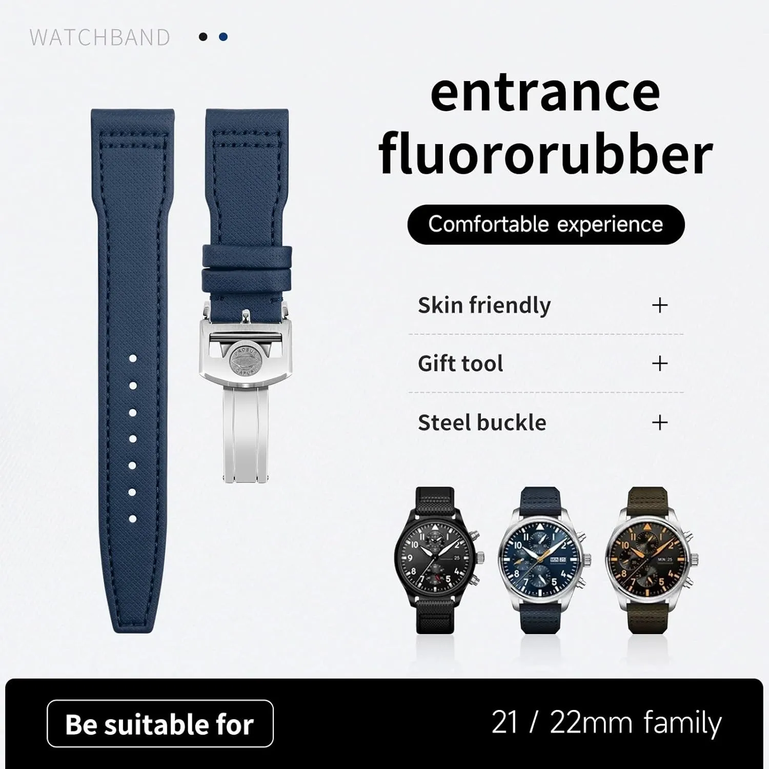 IW3777 Wristband Nylon Canvas Leather Watchbands 20mm to 22mm For IWC SPITFIRE MARK 18 Portugieser strike consolidate untold livestock Portofino Pilot 