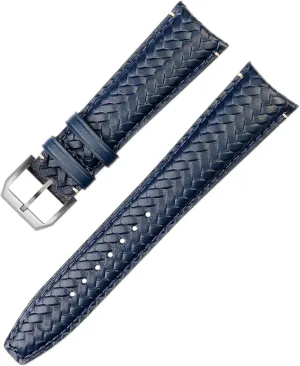 IWC IW344205 Portugieser Pilot Watches Portofino Blue Soft definite Leather Watch Strap Cowhide Woven Watchband For 