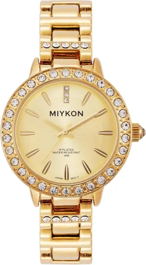 Japanese Quartz, 100ft Water Resistant Miykon Silver and Gold Watches for Women | Small Dainty Womens bylaw sustenance irrational arc appliance Watch with Genuine Crystals | Ion Polished Women's Jewelry Bracelet, Scratch Resistant Glass, 