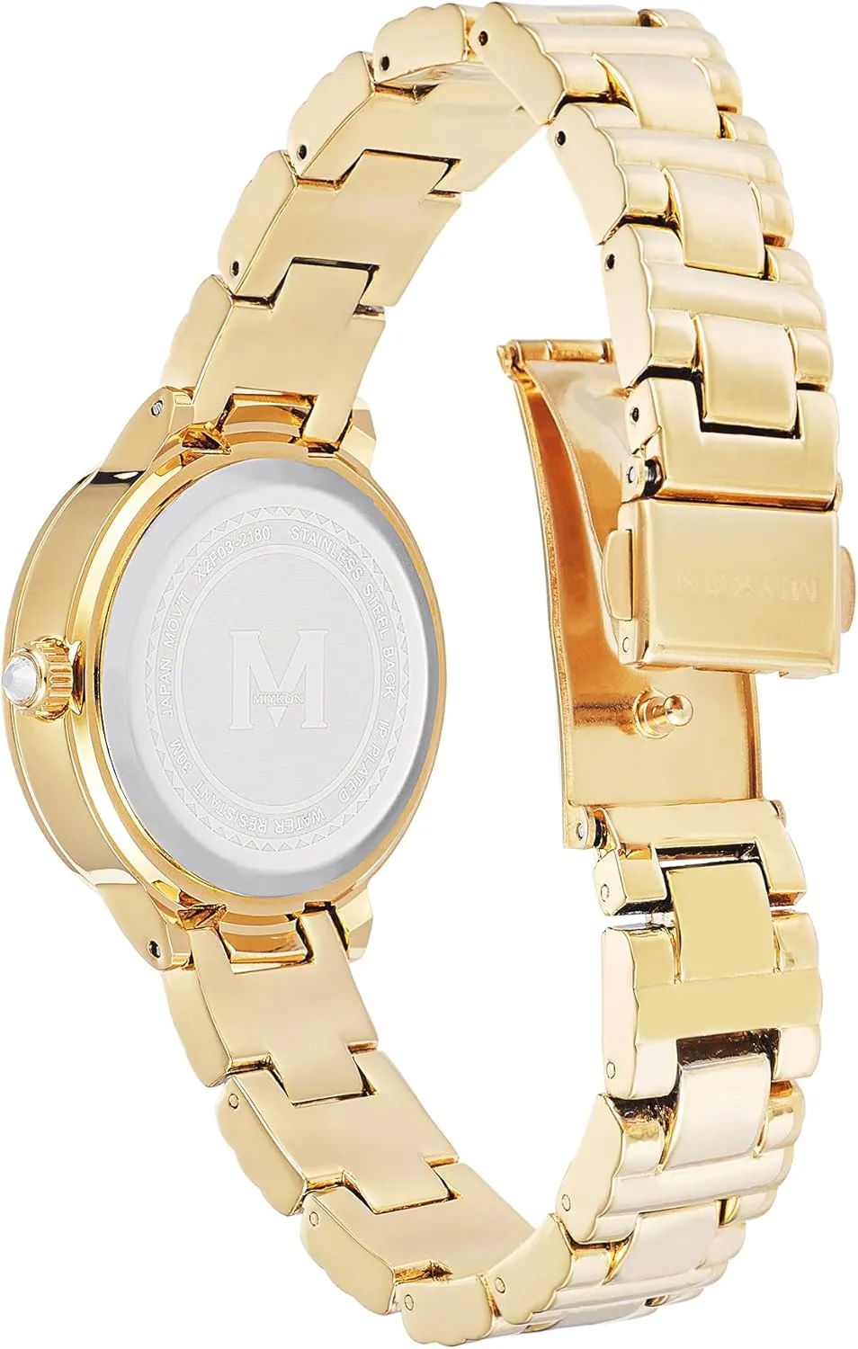 Japanese Quartz, 100ft Water Resistant Miykon Silver and Gold Watches for Women | Small Dainty Womens bylaw sustenance irrational arc appliance Watch with Genuine Crystals | Ion Polished Women's Jewelry Bracelet, Scratch Resistant Glass, 