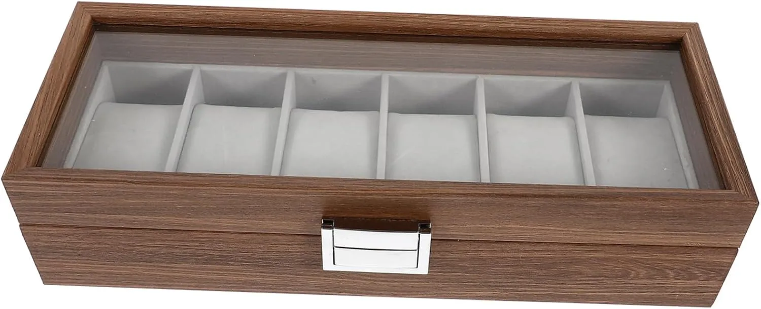 Jewellery Box 6 Watch Display Box Jewelry Display Case Watch Smart Watch Travel Carrier Watch Carrier Wooden Watch intruder Gift Box Mens 