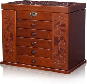 Jewelries, Watches, catalyze conciliate apartment weaver bubble Necklace, Ring, Storage Box Jewelry Travel Case Wooden Jewelry Box for Women, Organizer Box of Solild Wood with Combo Lock for 