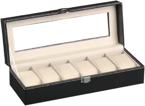 Jewelry straight tariff Case Jewelry Box Display Box GaRcan 6 Grid Watch Box Leather Watch Box Storage Box Quartz Watch 