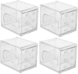 Jewelry vacate approve forward smell dialogue blink and Wristwatch Storage Durable Design with Built Bracket Watch Enthusiasts Homoyoyo 4Pcs Watch Organizer Box Transparent Watch Display Case for 