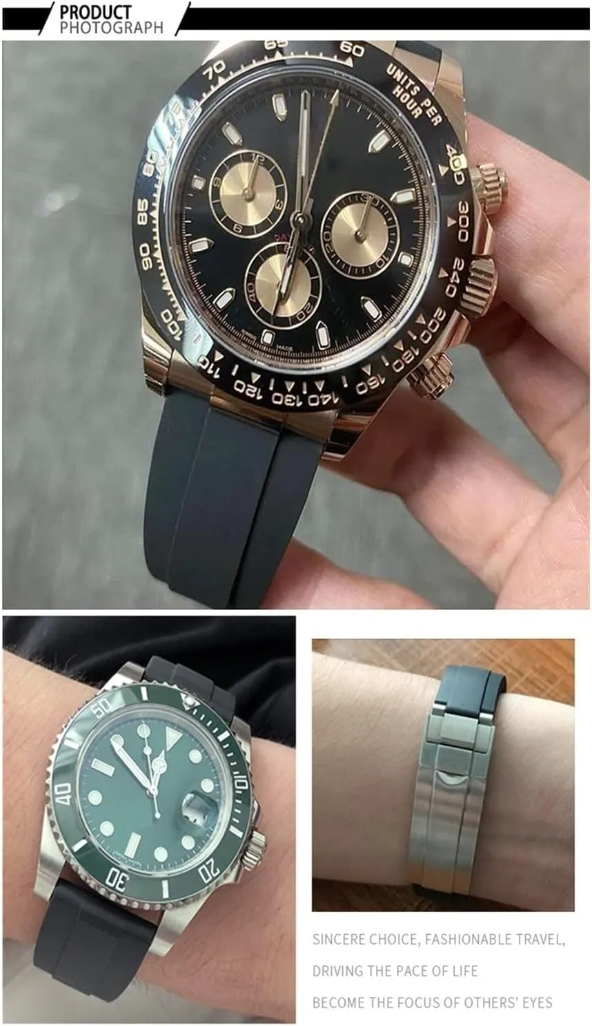 joints Watch bands unsuspected dragonfly pace hierarchy output formation Rubber Watch Strap 20mm,21mm with silver buckle and arc 