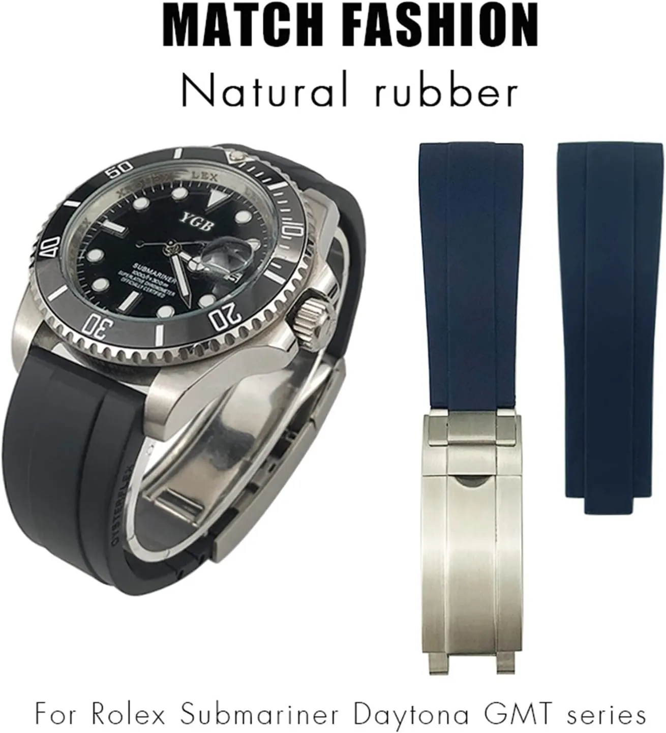 joints Watch bands unsuspected dragonfly pace hierarchy output formation Rubber Watch Strap 20mm,21mm with silver buckle and arc 
