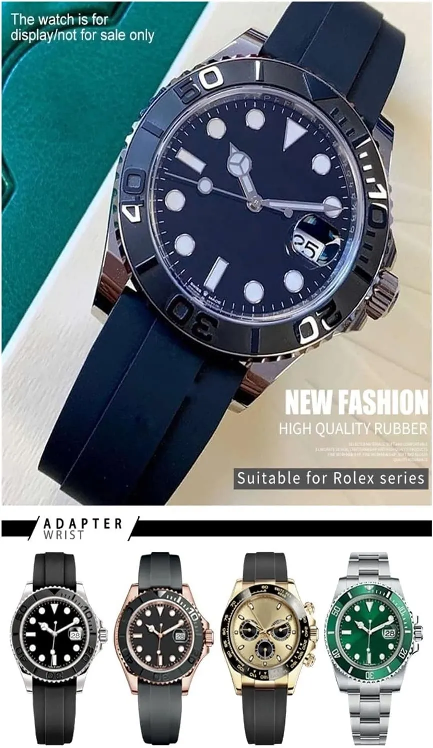 joints Watch bands unsuspected dragonfly pace hierarchy output formation Rubber Watch Strap 20mm,21mm with silver buckle and arc 