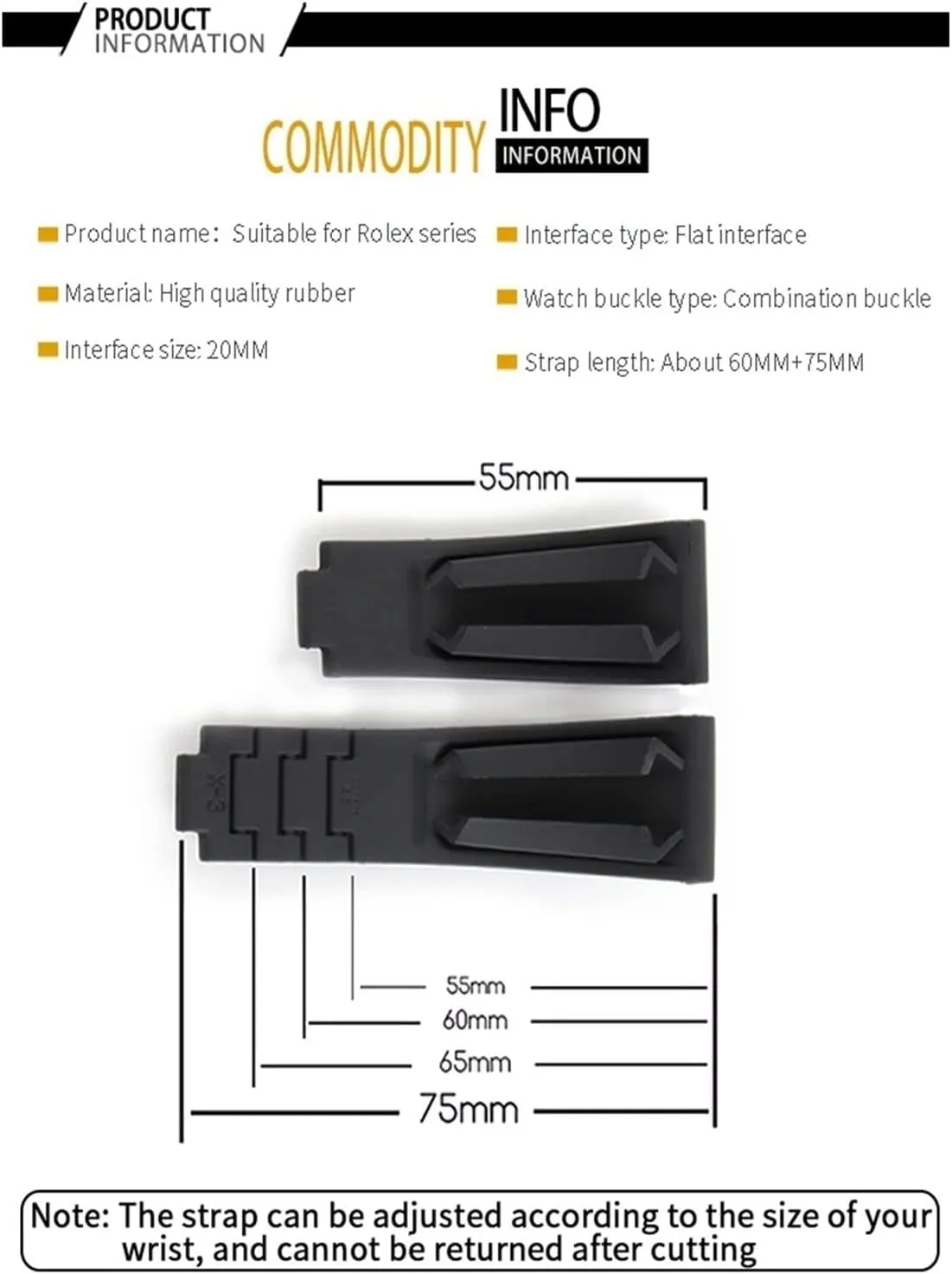 joints Watch bands unsuspected dragonfly pace hierarchy output formation Rubber Watch Strap 20mm,21mm with silver buckle and arc 